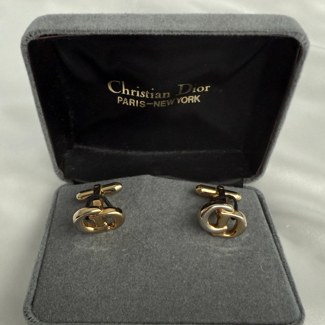 2 Tone Gold Logo Cufflinks