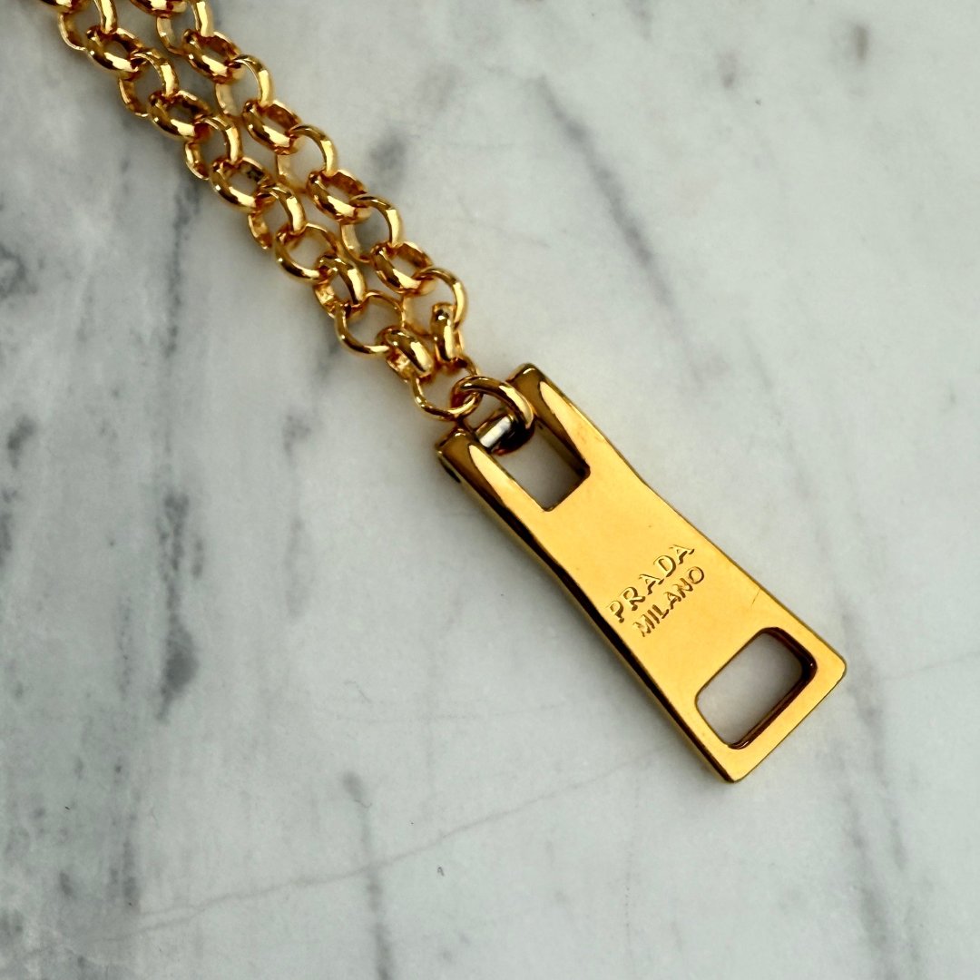 Gold Zipper Pull Necklace