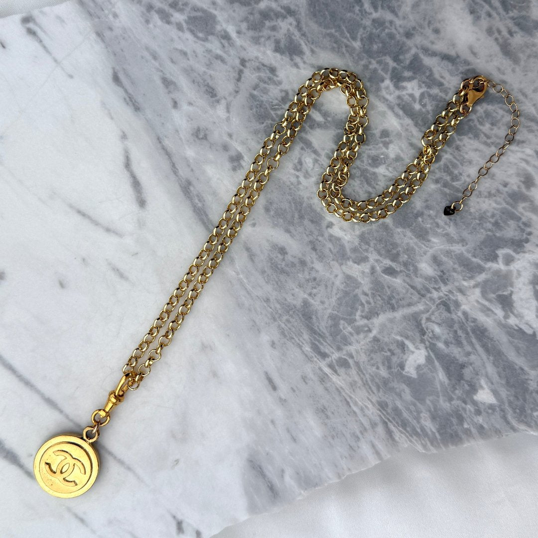 Large Gold Medallion Necklace