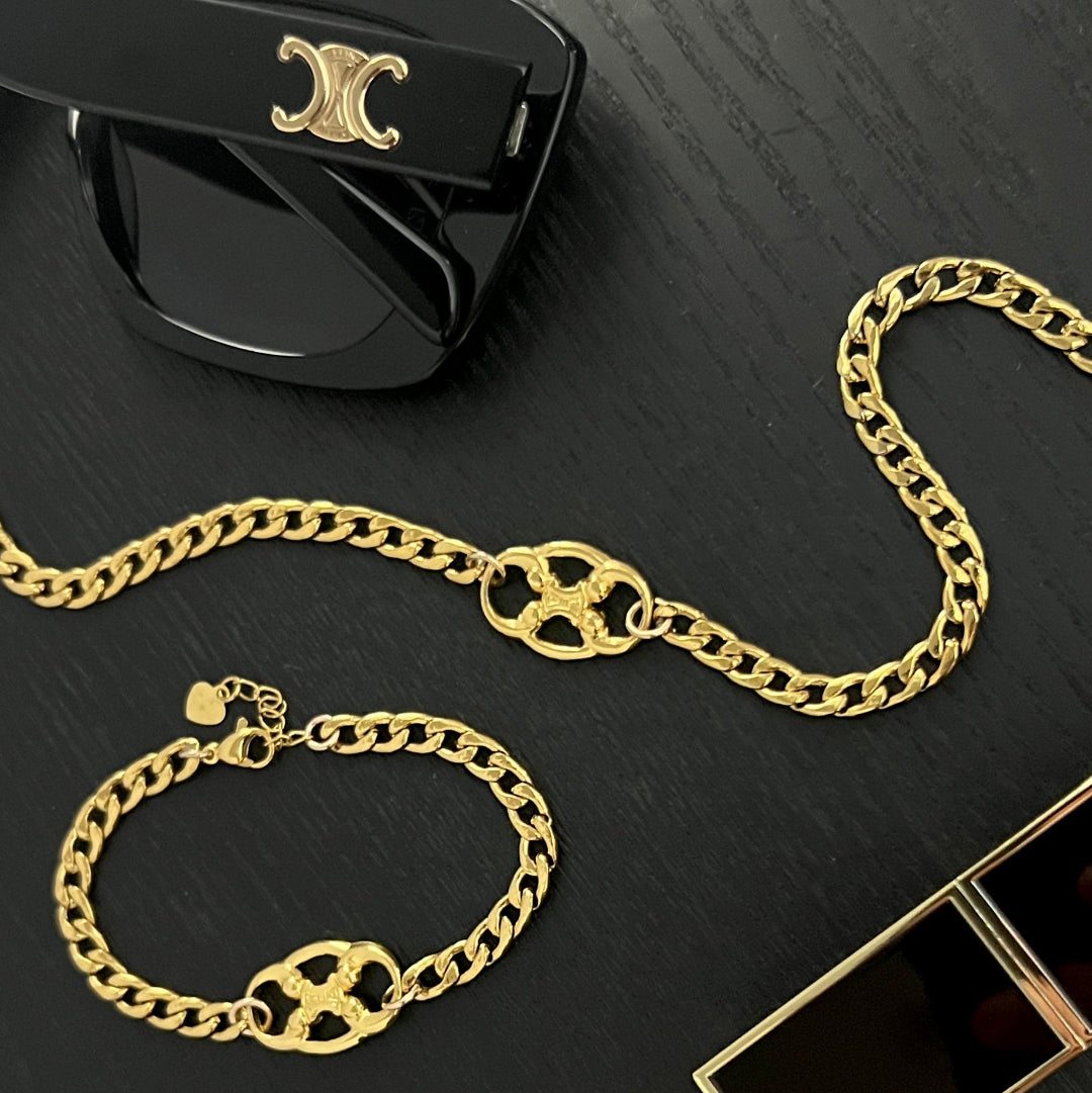 Triomphe Gold Logo Bracelet