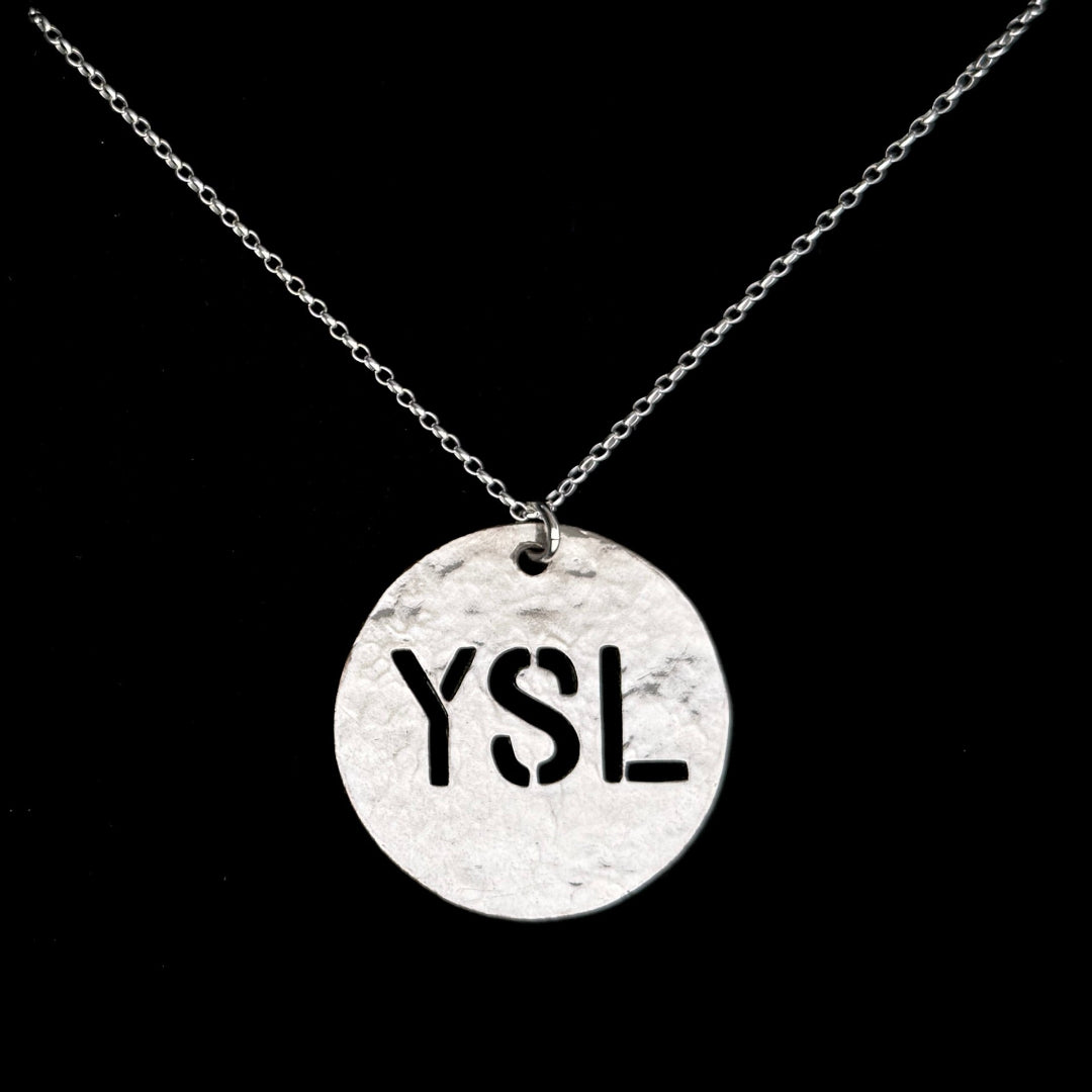 Statement Silver Logo Necklace
