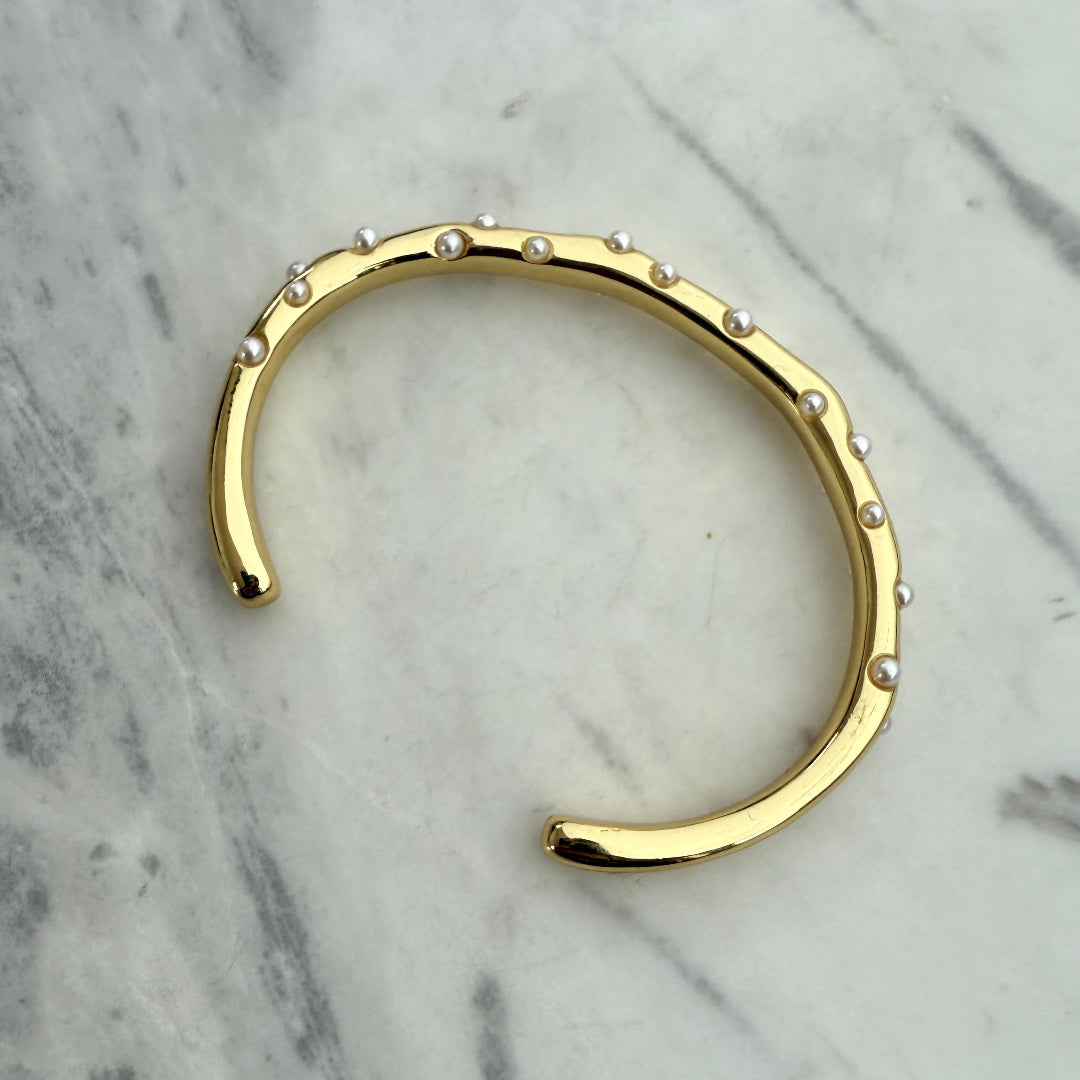 Pearl Dotted Cuff Bracelet