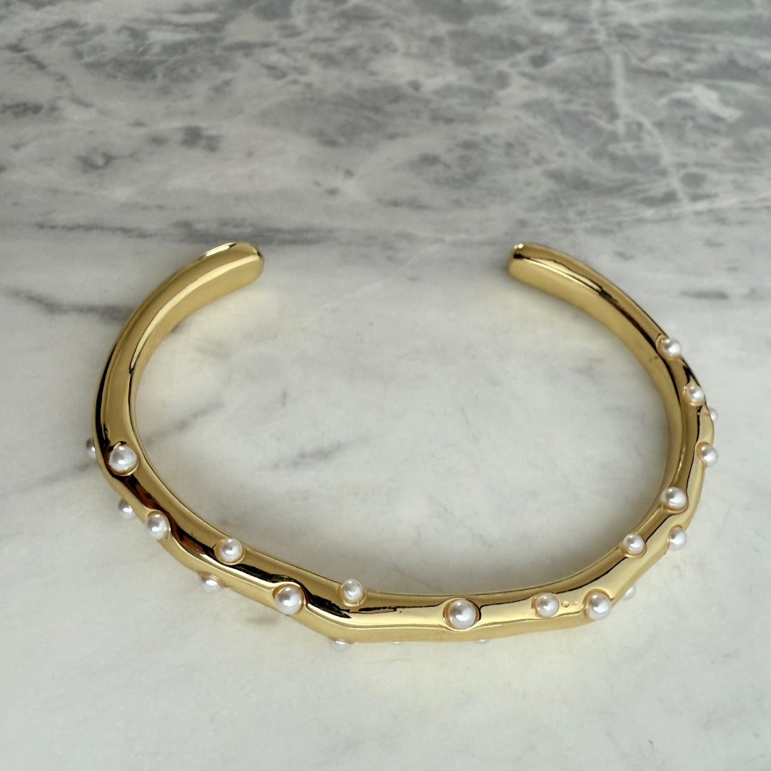 Pearl Dotted Cuff Bracelet