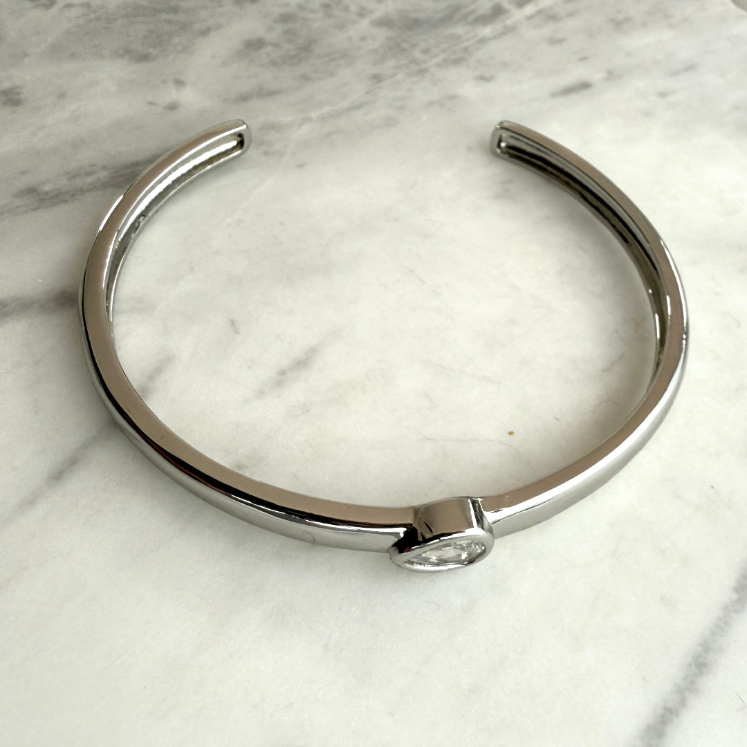 Silver CZ Cuff Bracelet