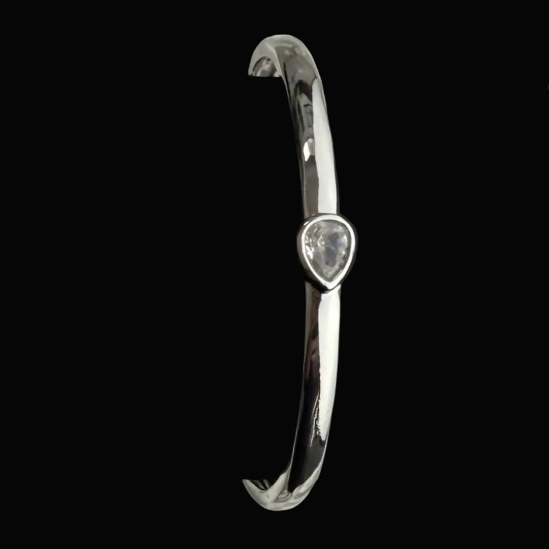 Silver CZ Cuff Bracelet