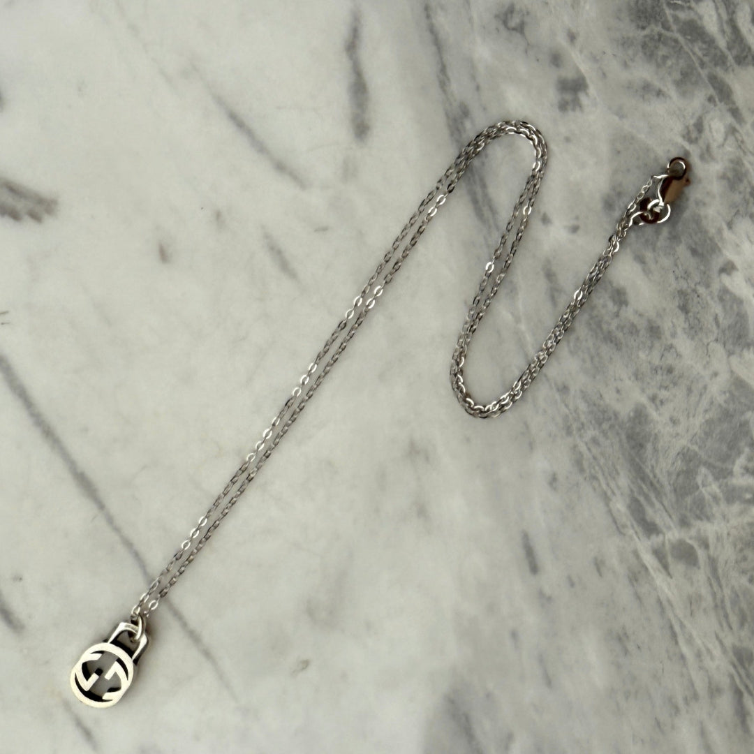 Small Silver Logo Necklace