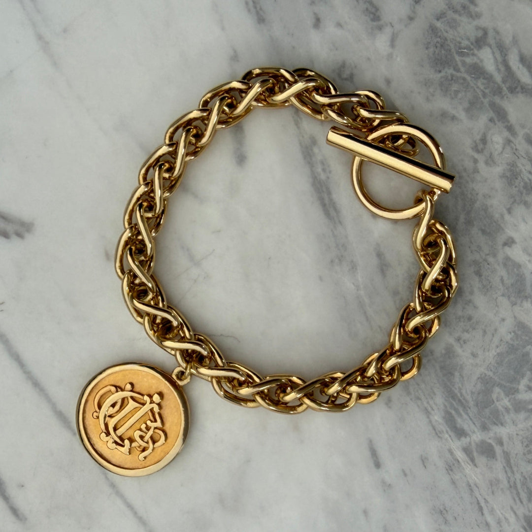 Gold Round Medallion Bracelet