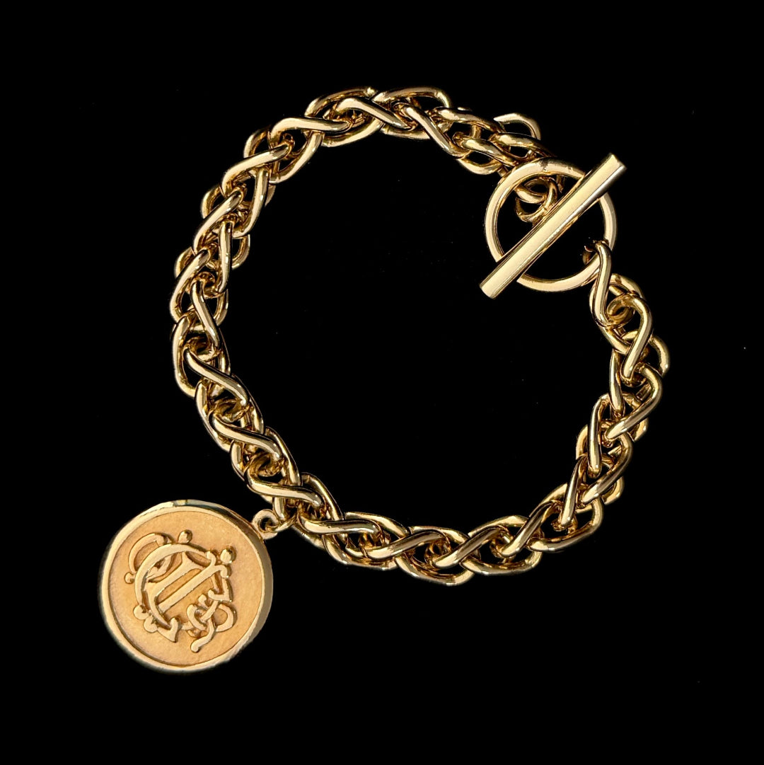 Gold Round Medallion Bracelet