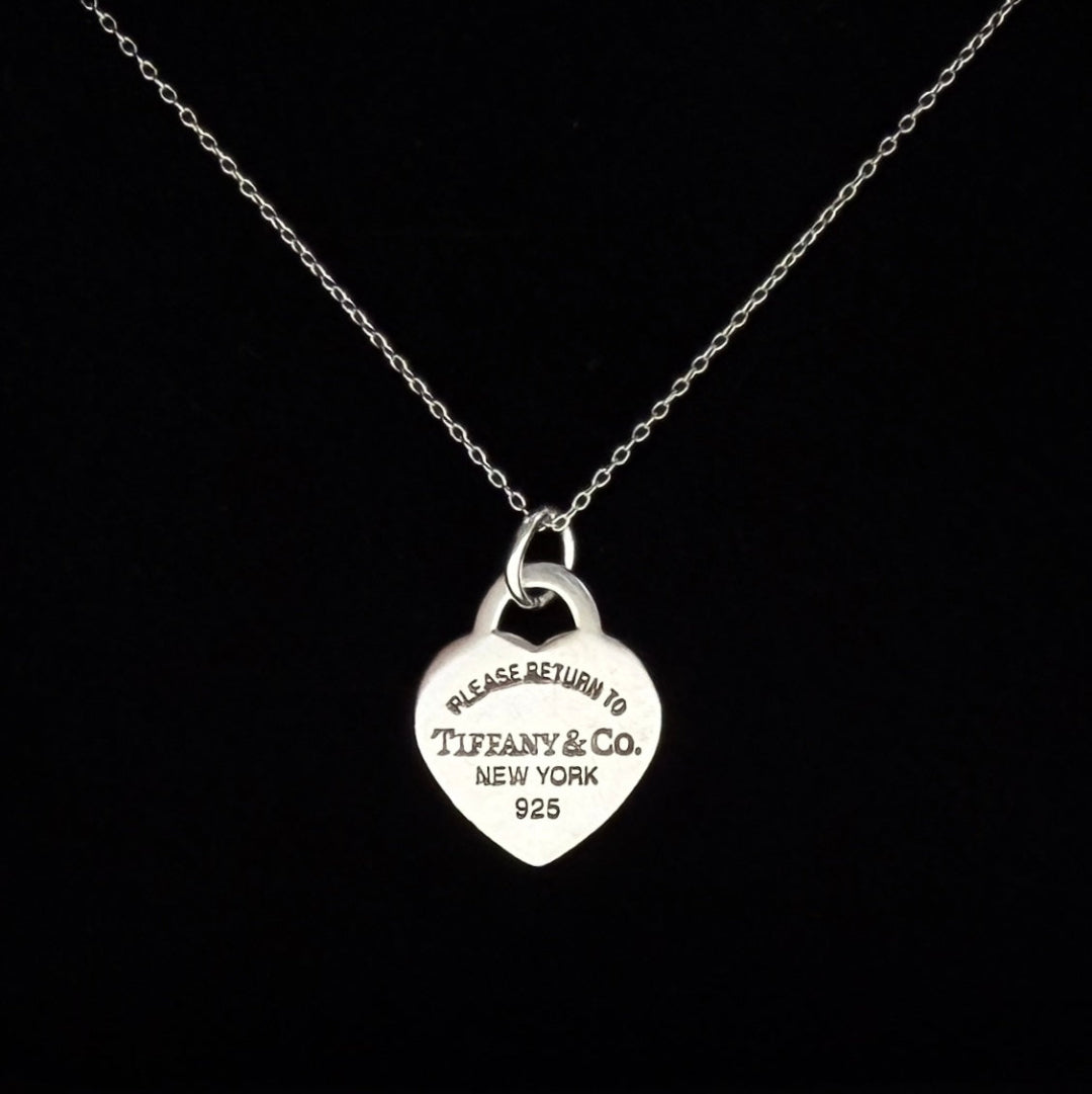 Medium Silver Heart Charm Necklace