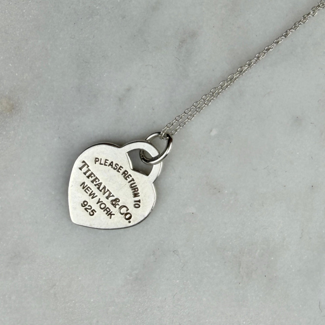 Medium Silver Heart Charm Necklace
