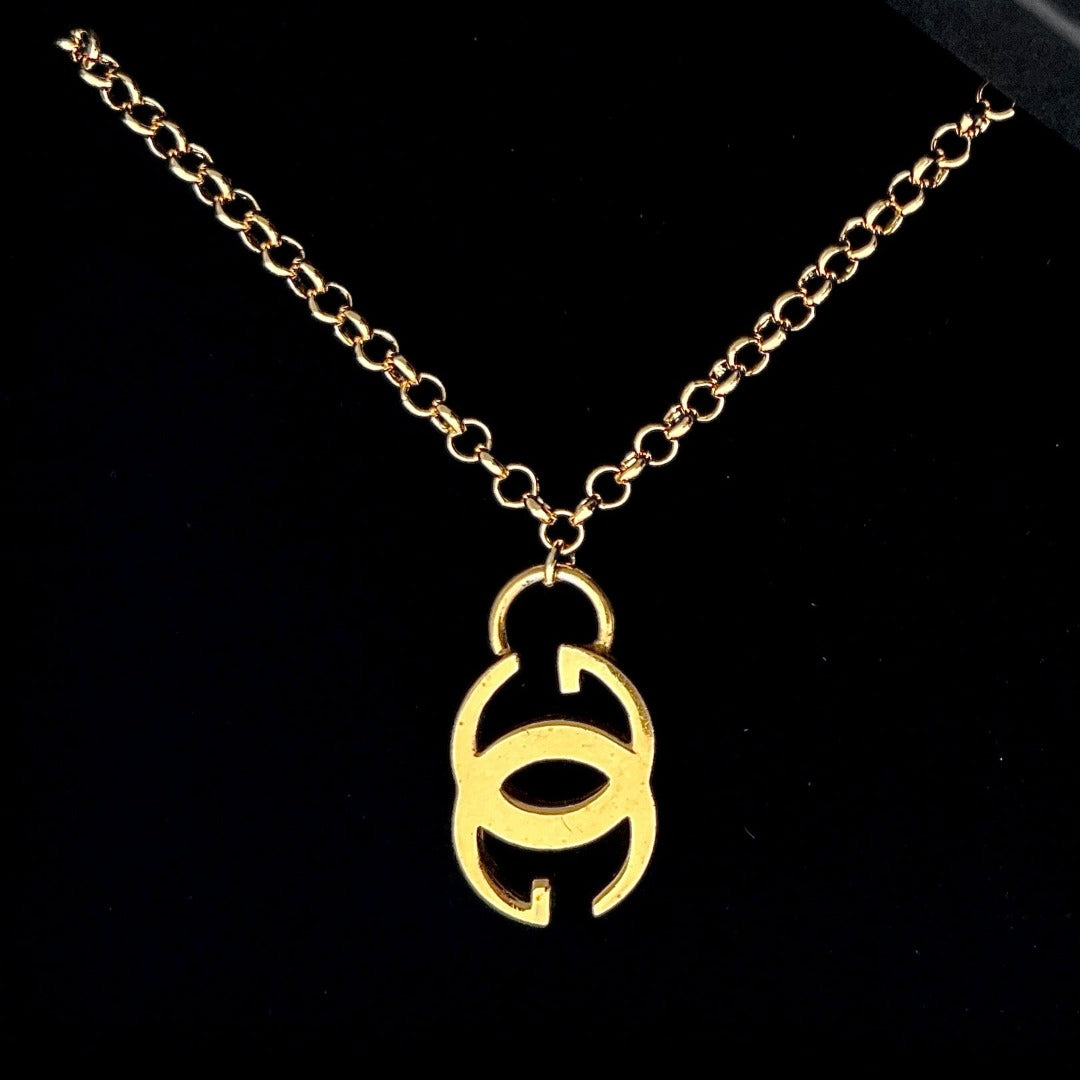 Large Gold Logo Necklace