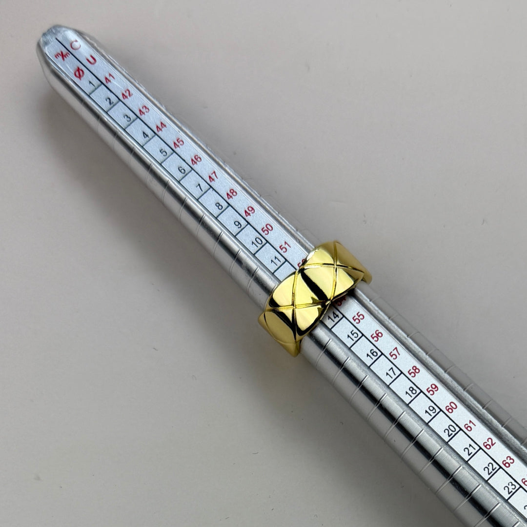 Wide Band Quilted Ring