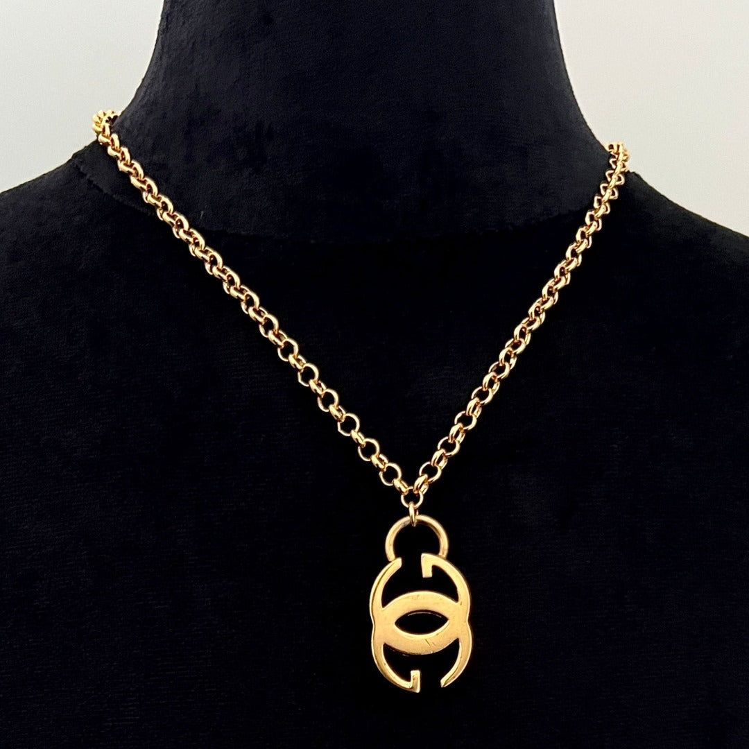 Large Gold Logo Necklace