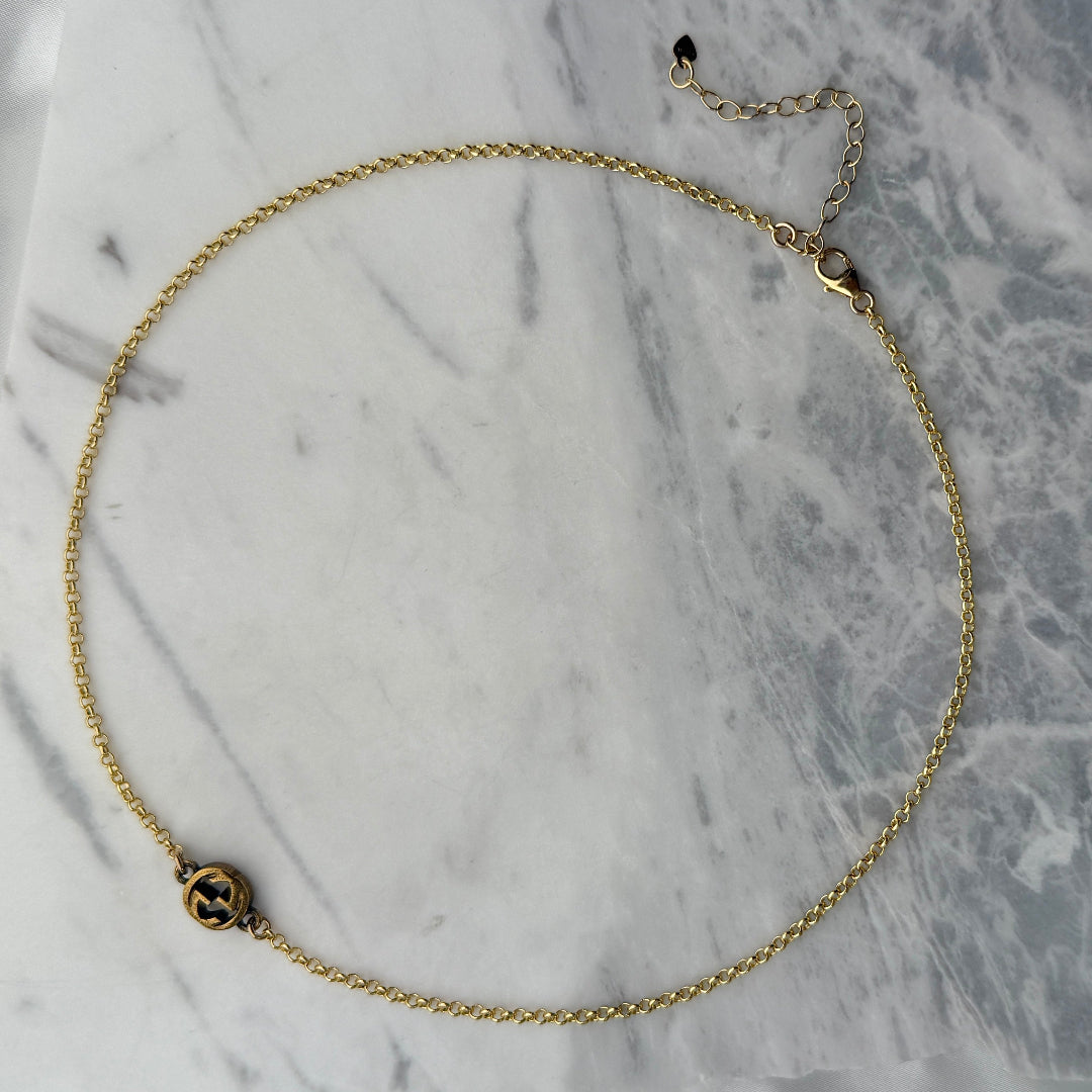 Small Gold Logo Necklace
