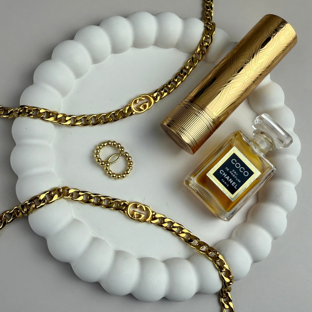 Small Gold Logo Cuban Bracelet