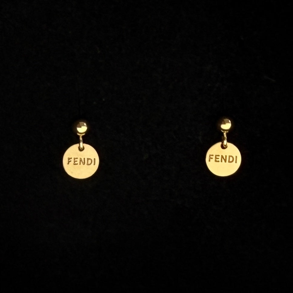 Mini Gold Logo Earrings