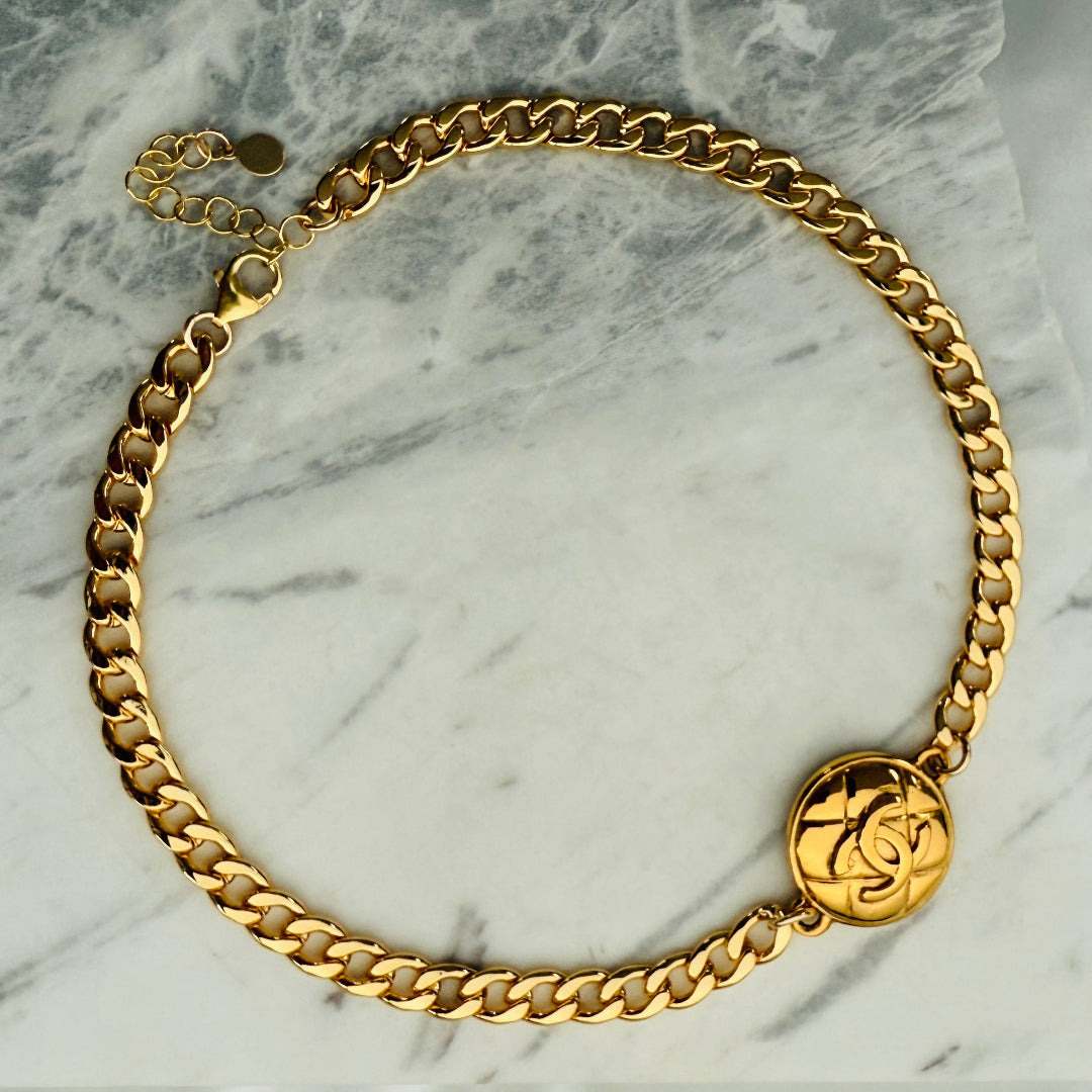 Gold Quilted Choker