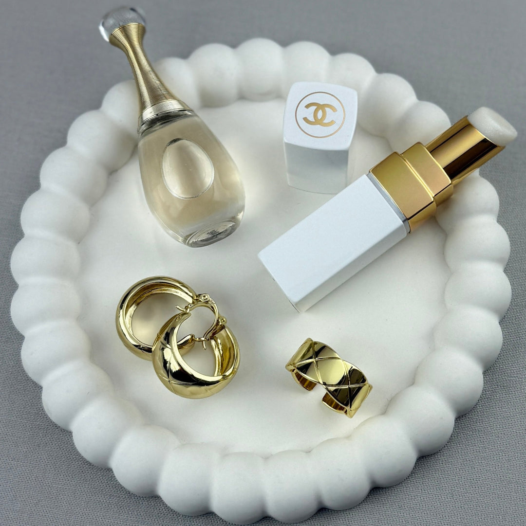 Wide Quilted Hoop Earrings