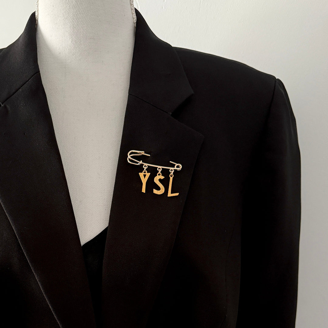 Gold Letter Brooch