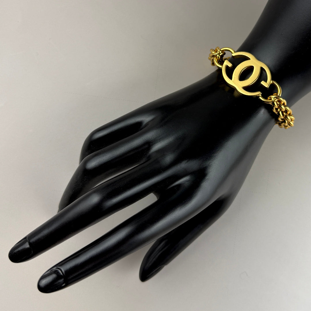 Statement Gold Logo Bracelet