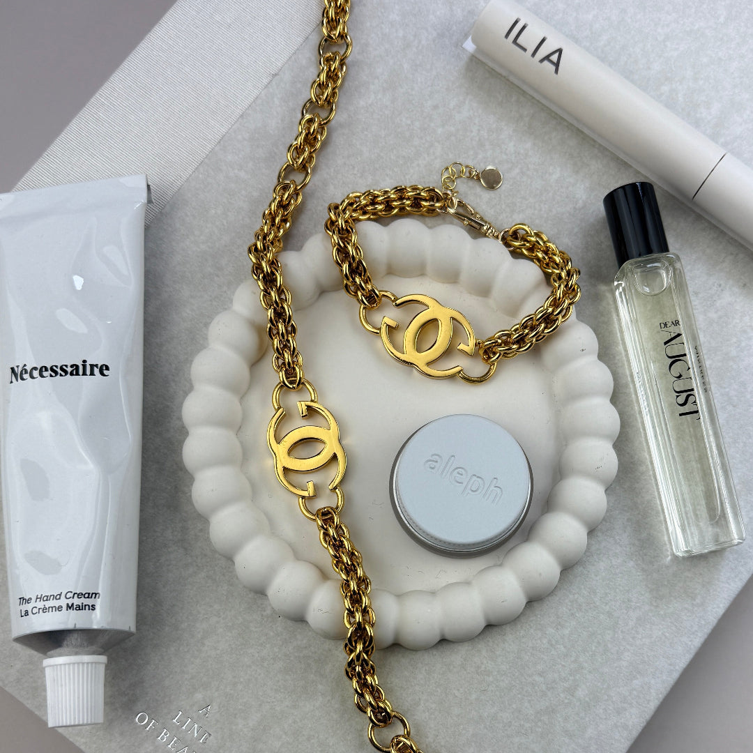Statement Gold Logo Bracelet