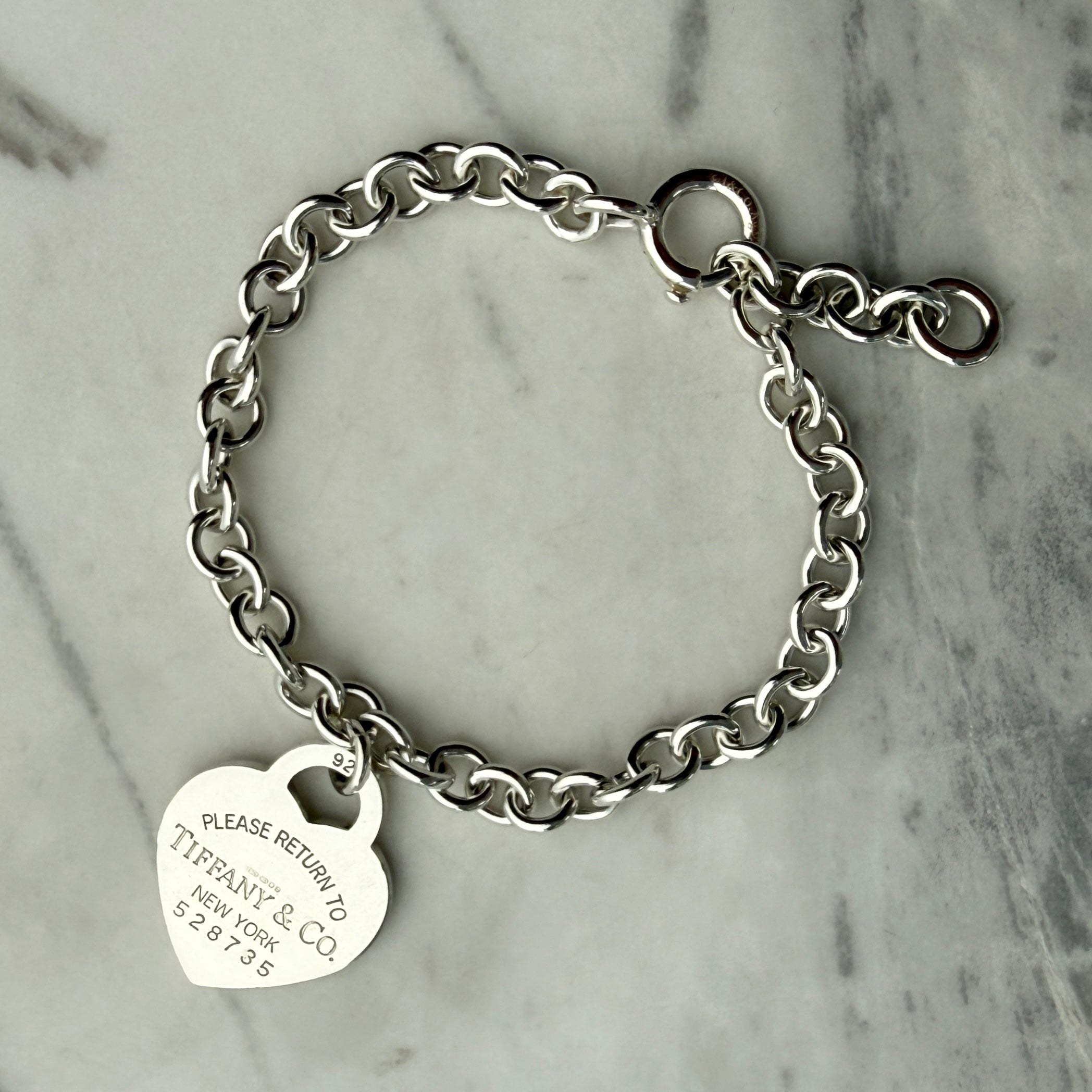 Large Silver Heart Bracelet