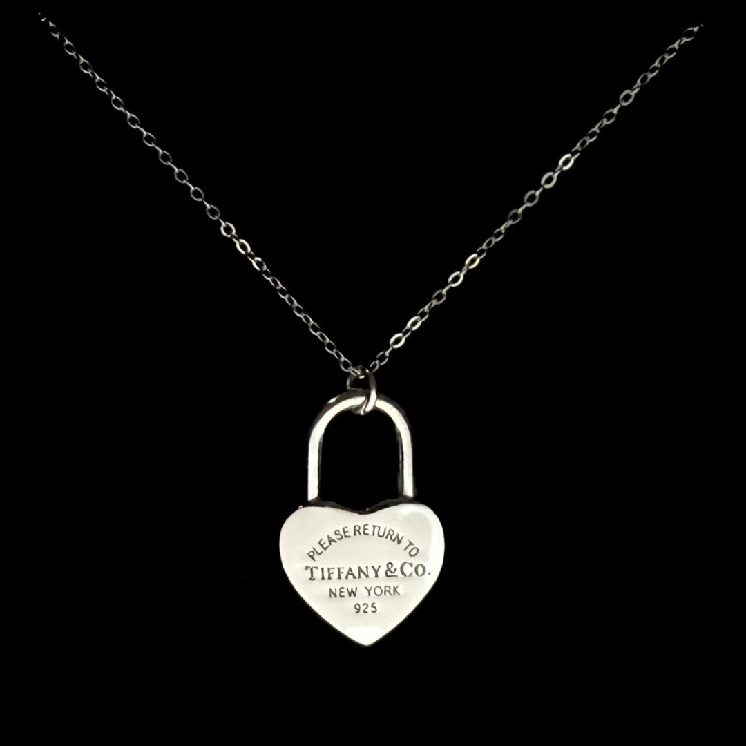 Silver Heart Lock Necklace