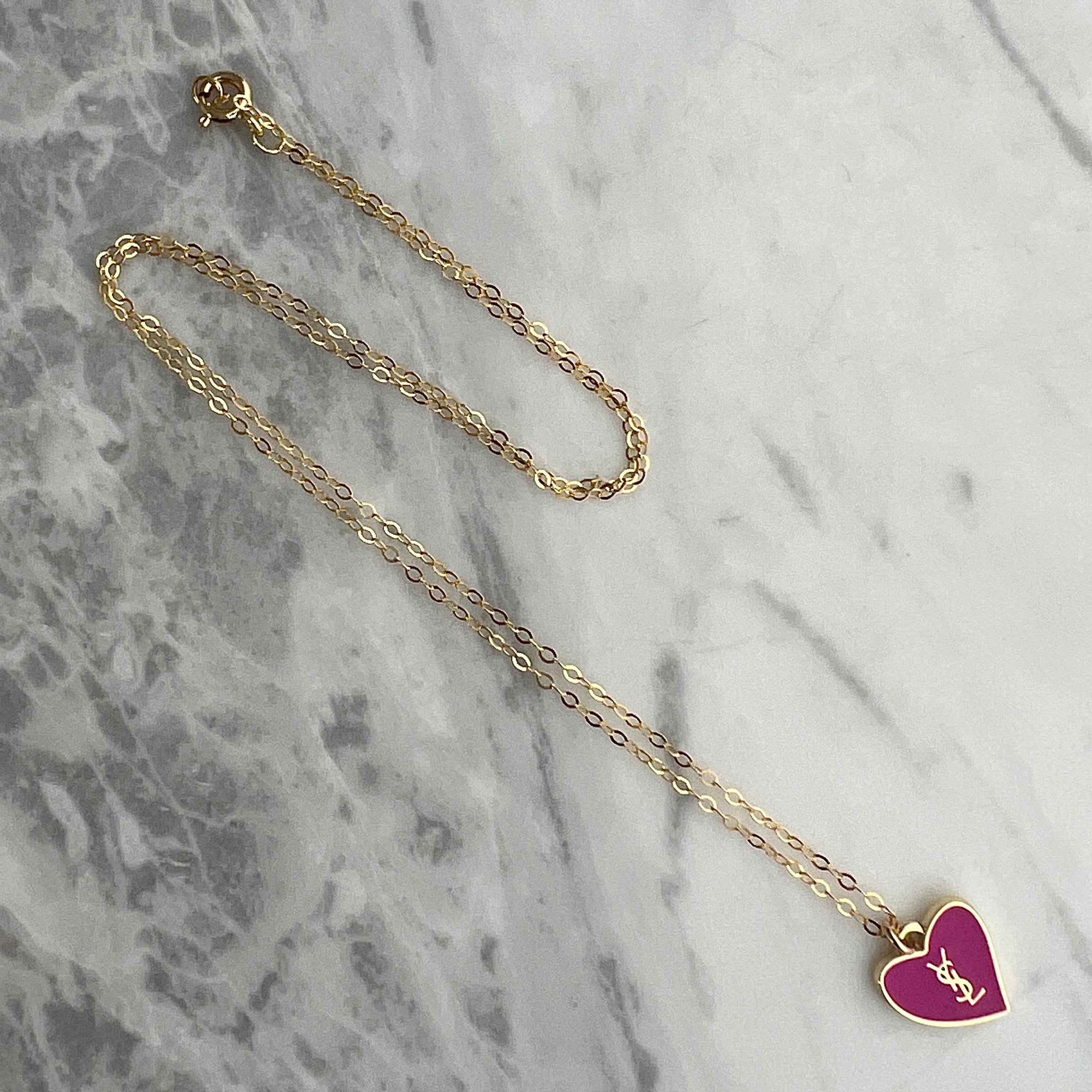 Pink & Gold Heart Logo Necklace