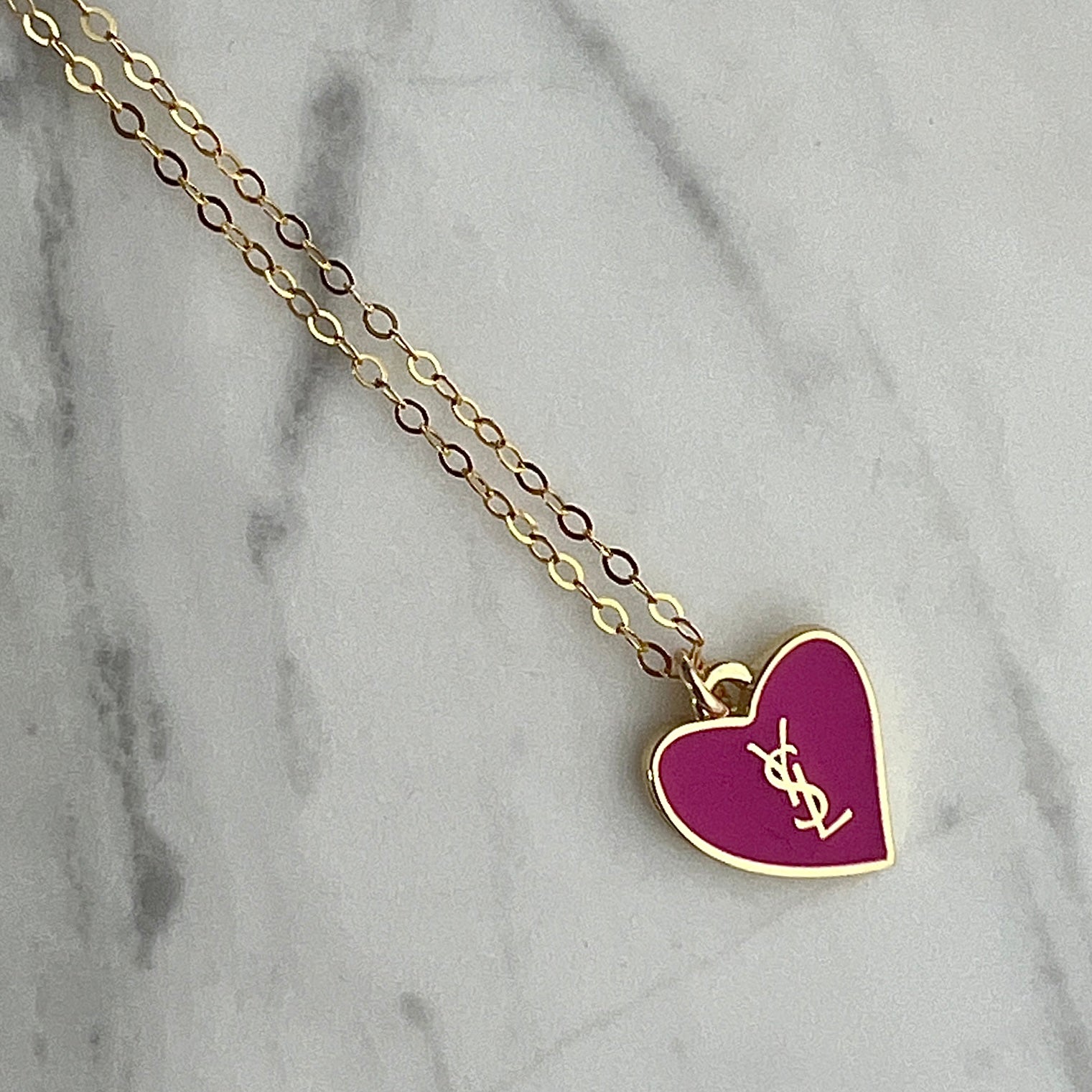 Pink & Gold Heart Logo Necklace