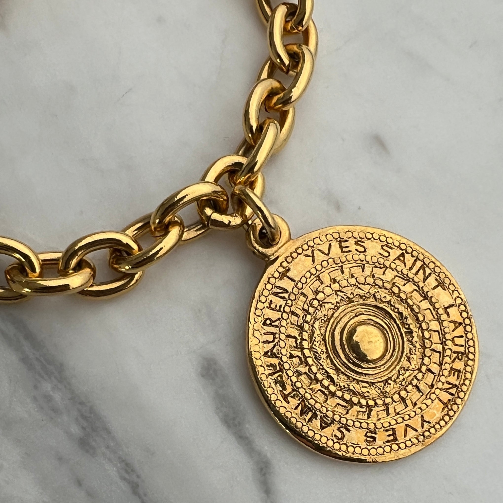 Gold Stamped Medallion Bracelet
