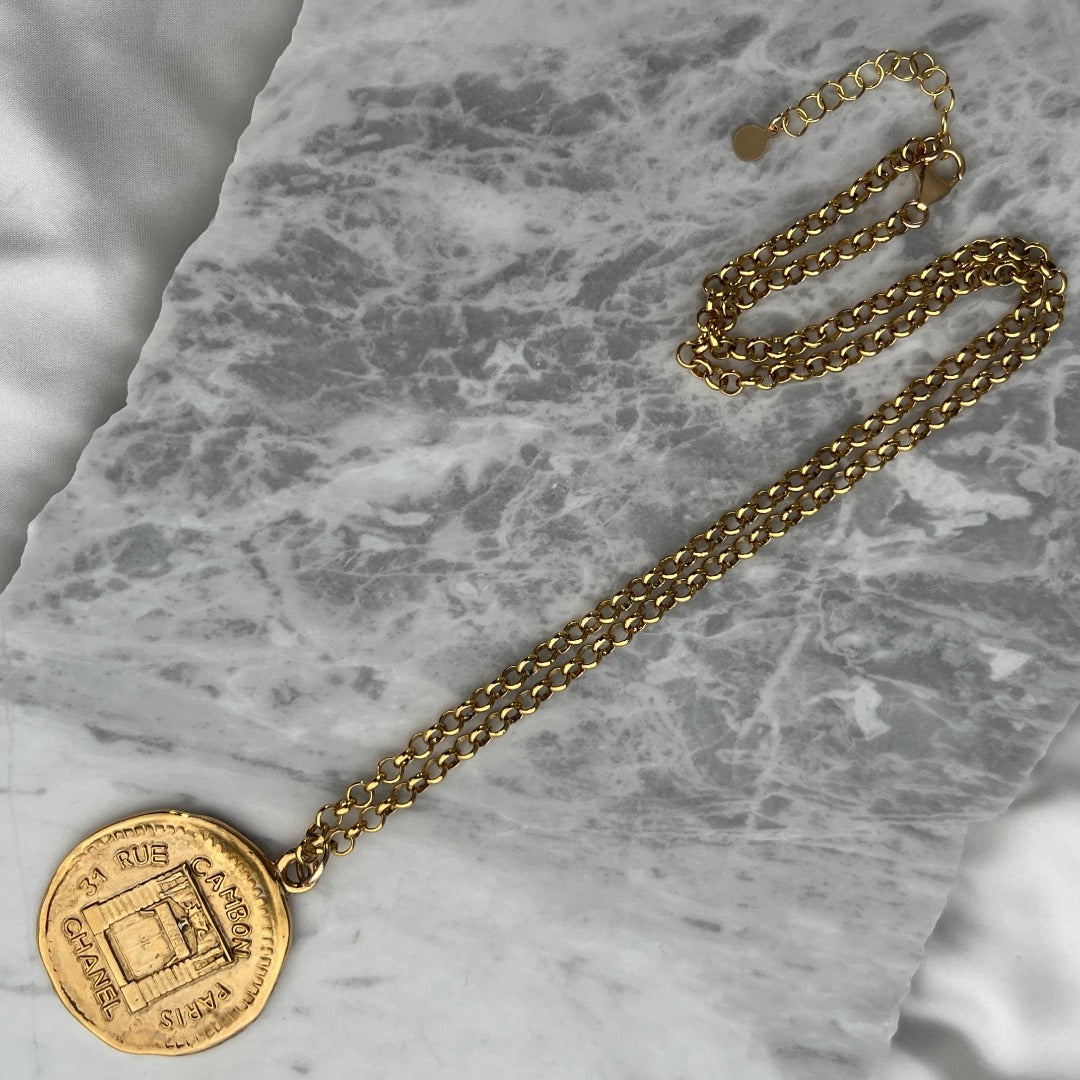 Statement Medallion Triple Strand Necklace