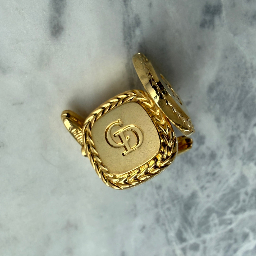 Square Gold Logo Cufflinks