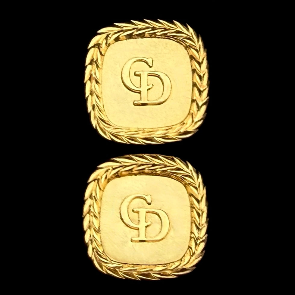 Square Gold Logo Cufflinks