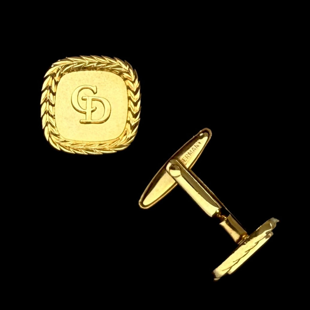 Square Gold Logo Cufflinks