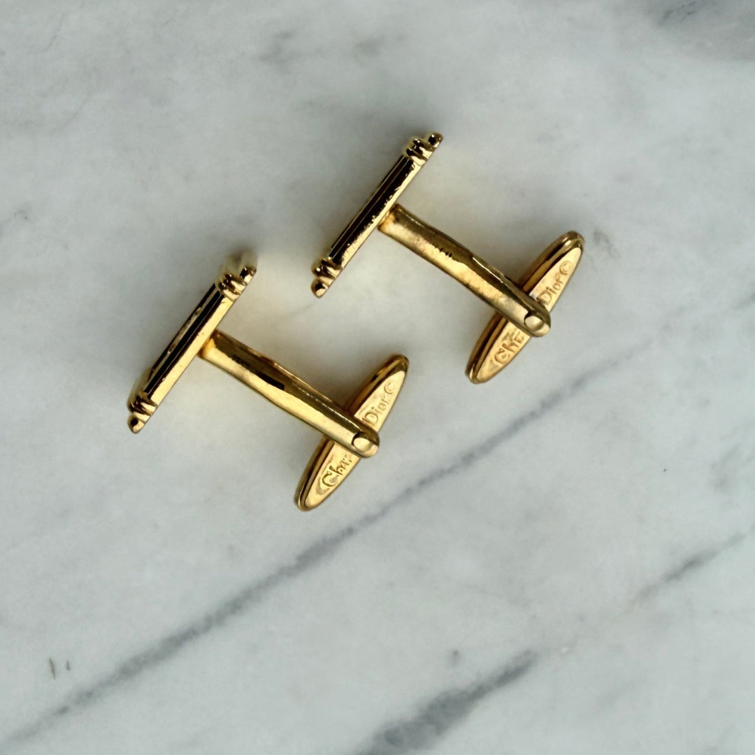 Rectangular Gold Logo Cufflinks