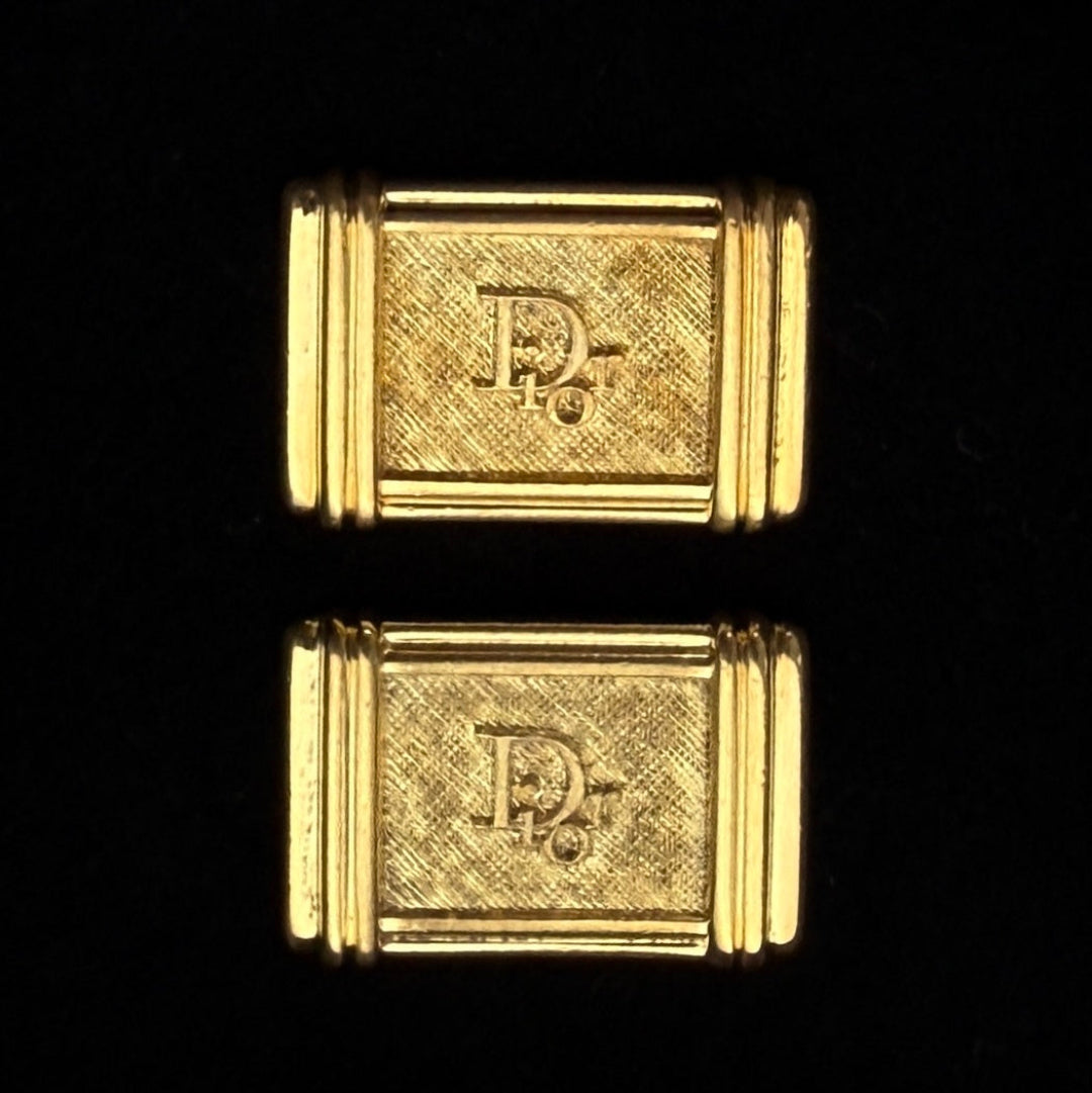 Rectangular Gold Logo Cufflinks
