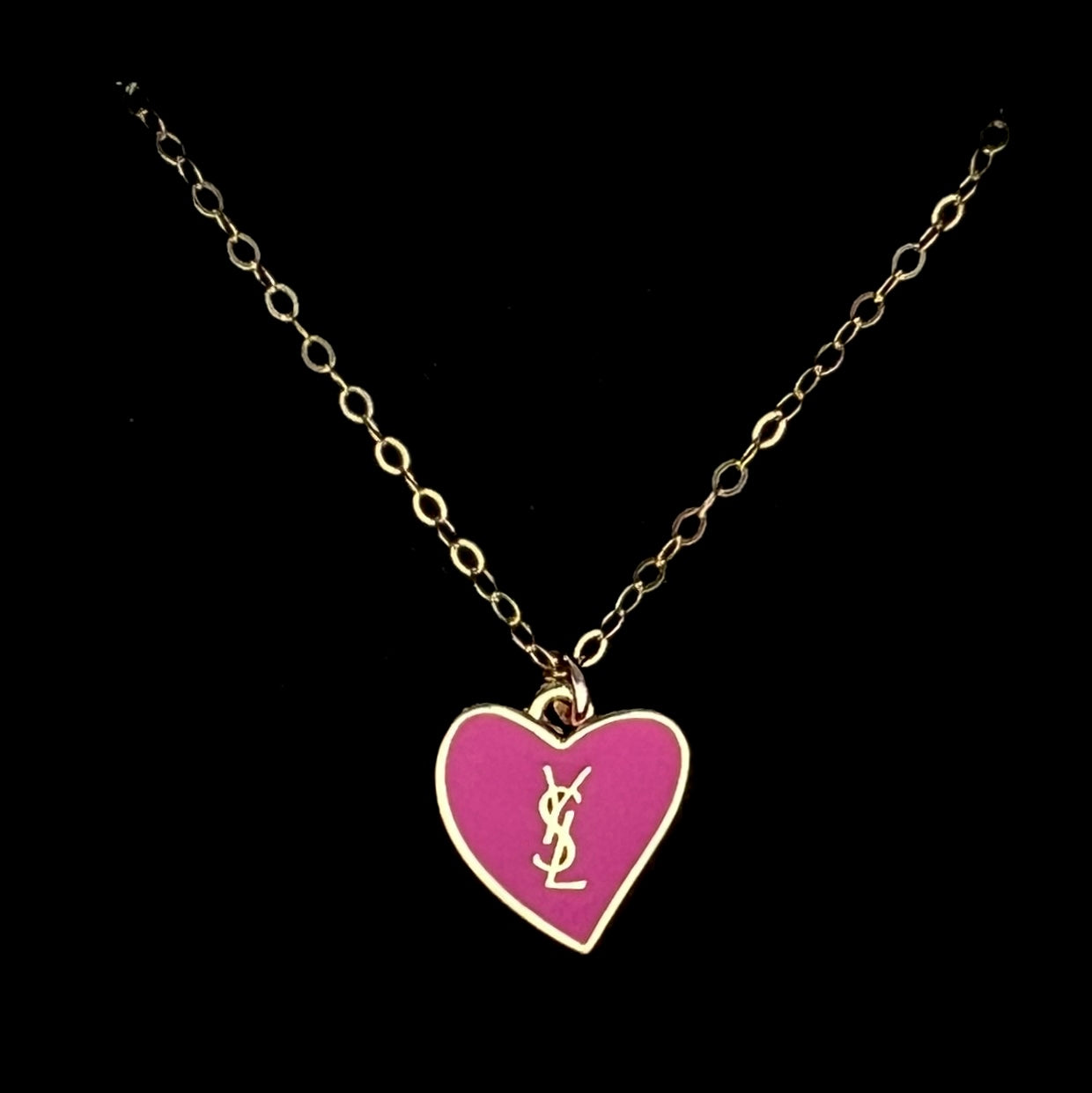 Pink & Gold Heart Logo Necklace