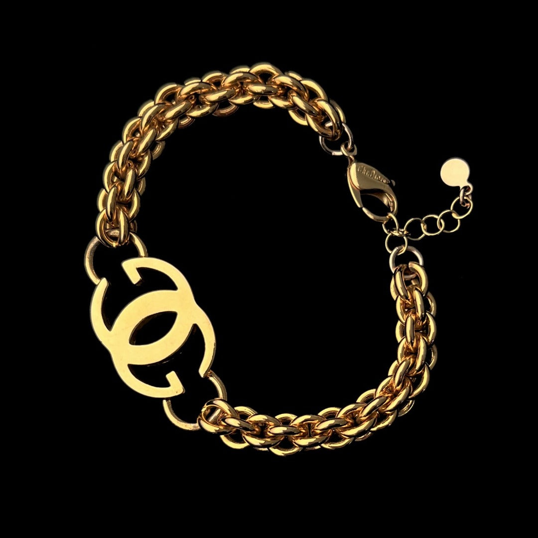 Statement Gold Logo Bracelet