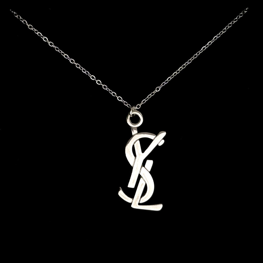 Statement Silver Logo Necklace