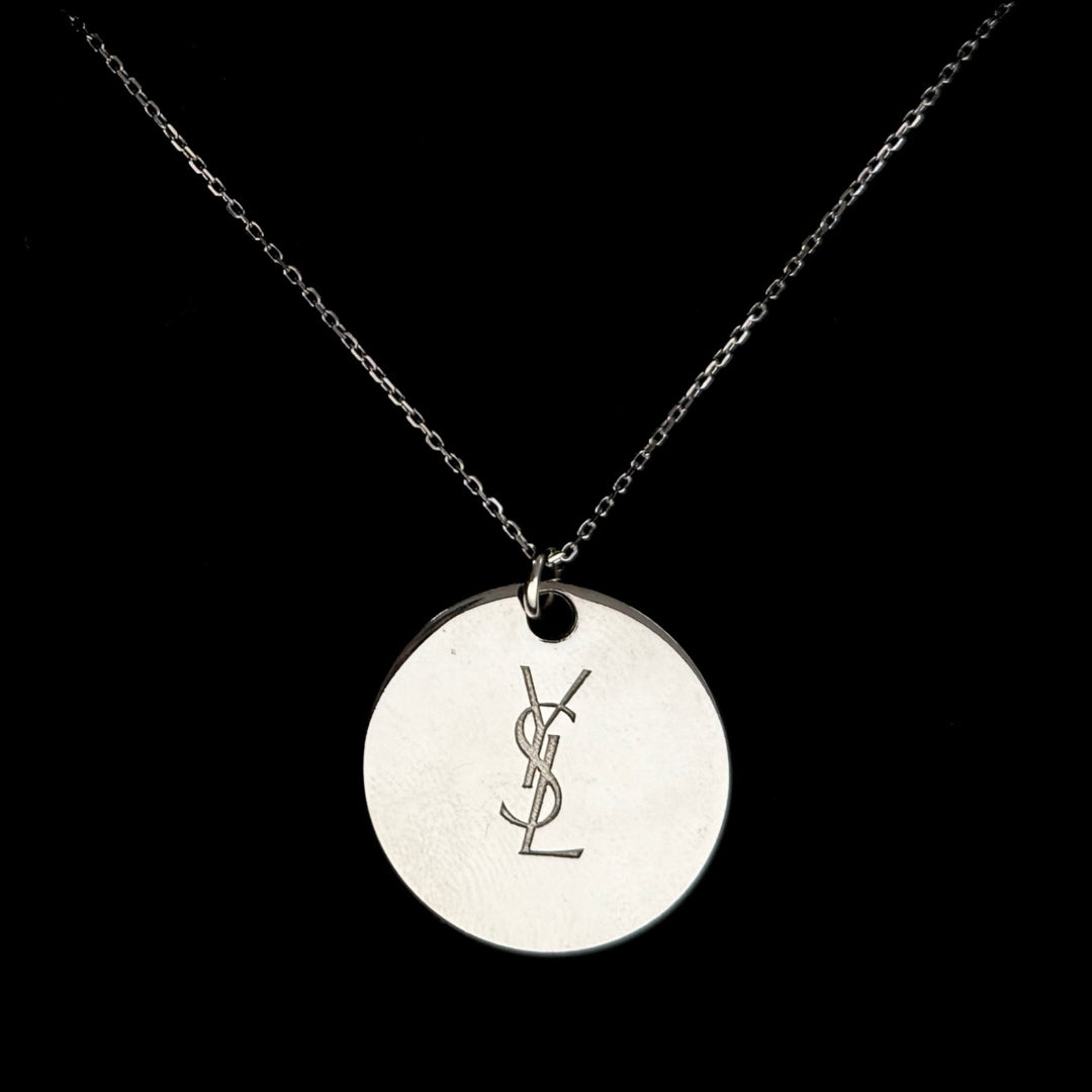 Silver Round Medallion Necklace