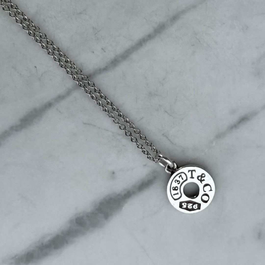 Small Sterling Silver Round Charm Necklace