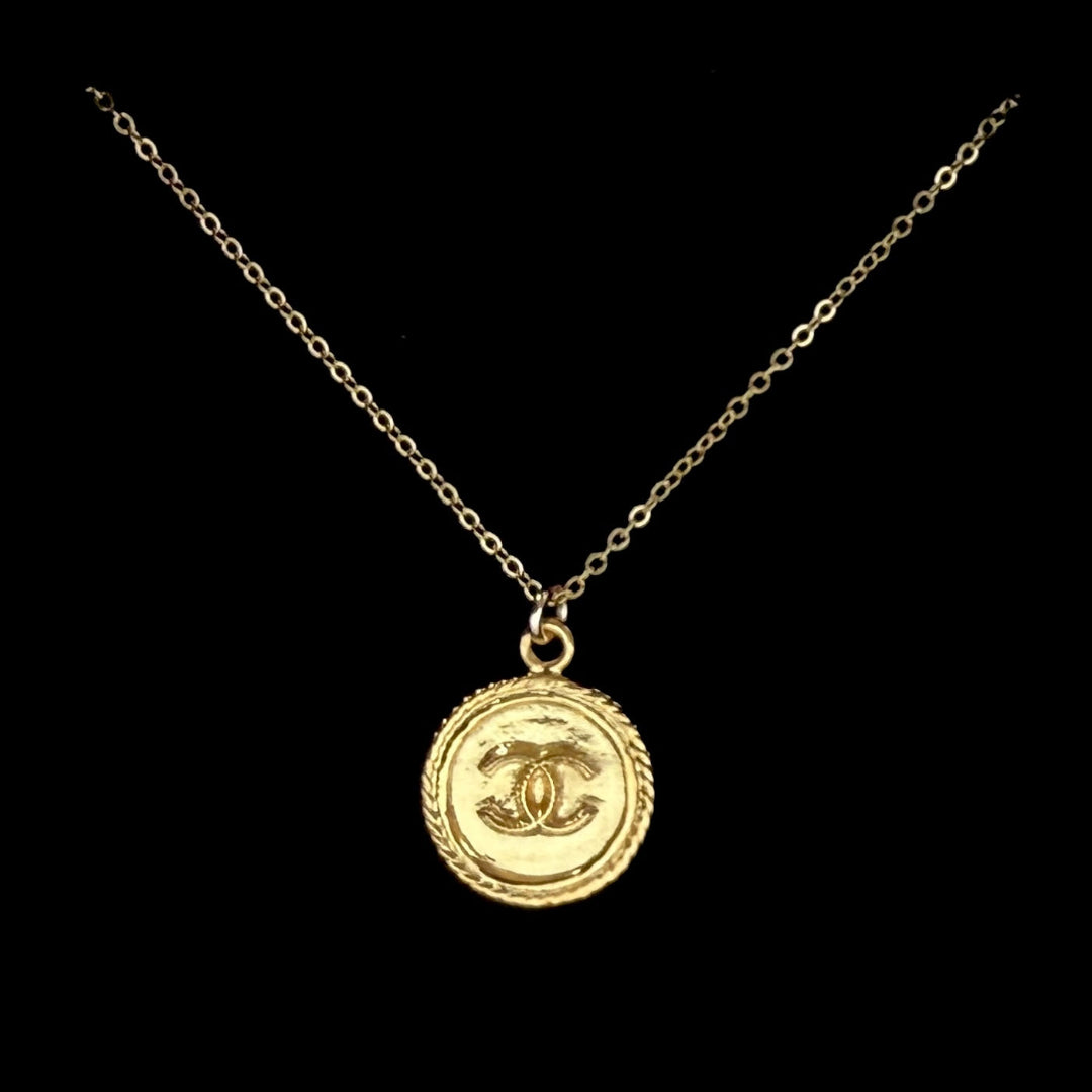 Round Gold Logo Necklace