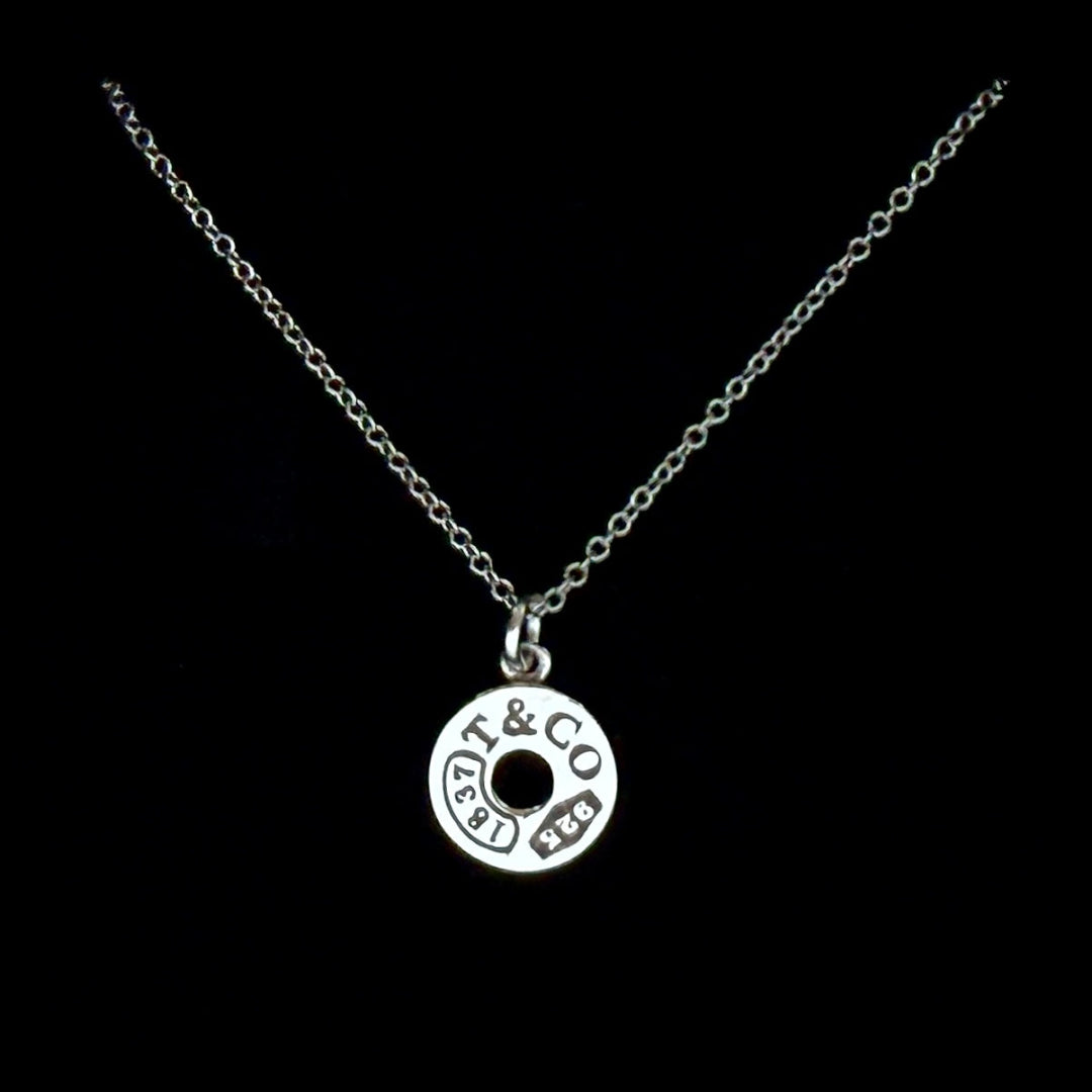 Small Sterling Silver Round Charm Necklace