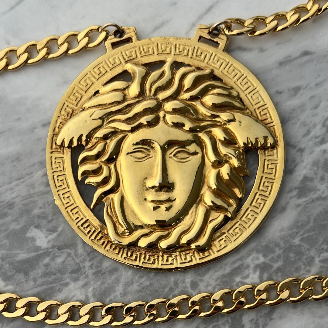 Statement Gold Medusa Medallion Belt / Necklace