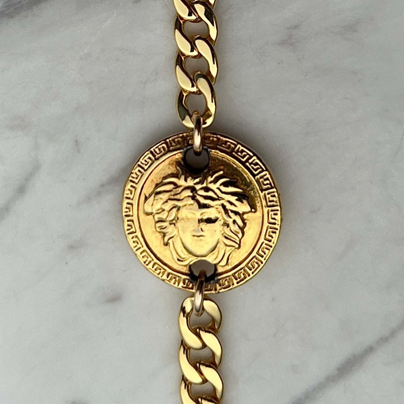 Asymmetrical Gold Logo Necklace