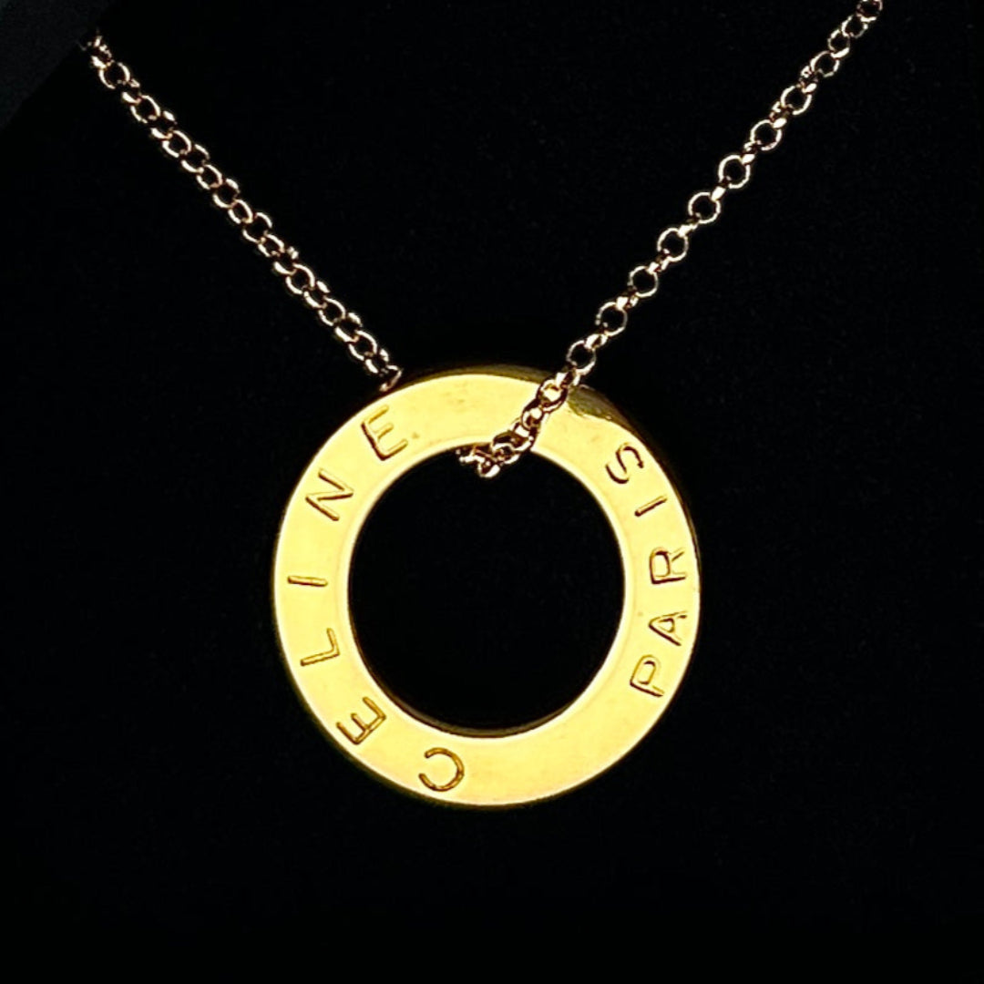 Statement Gold Logo Necklace