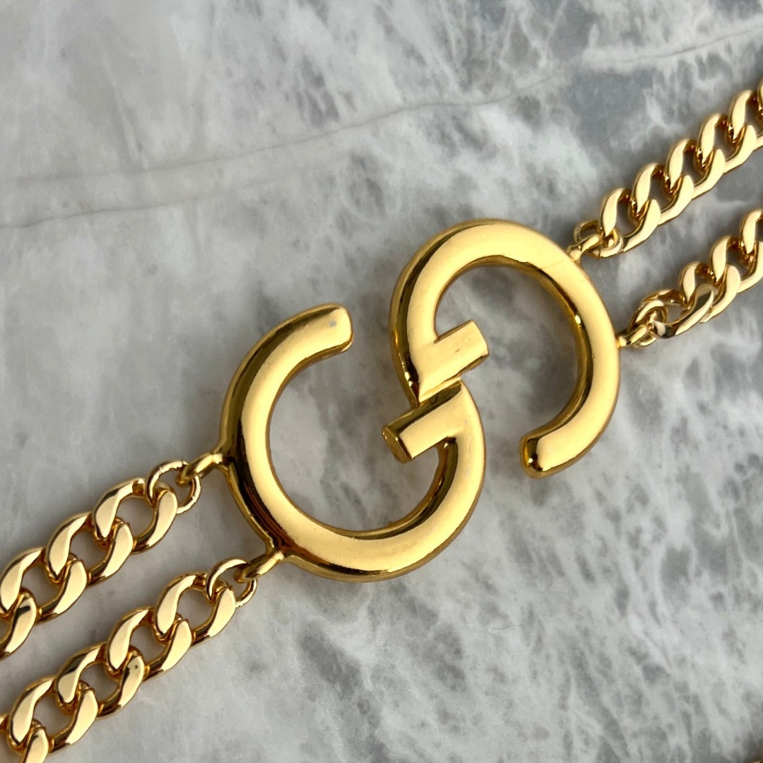 Gold Double Logo Belt
