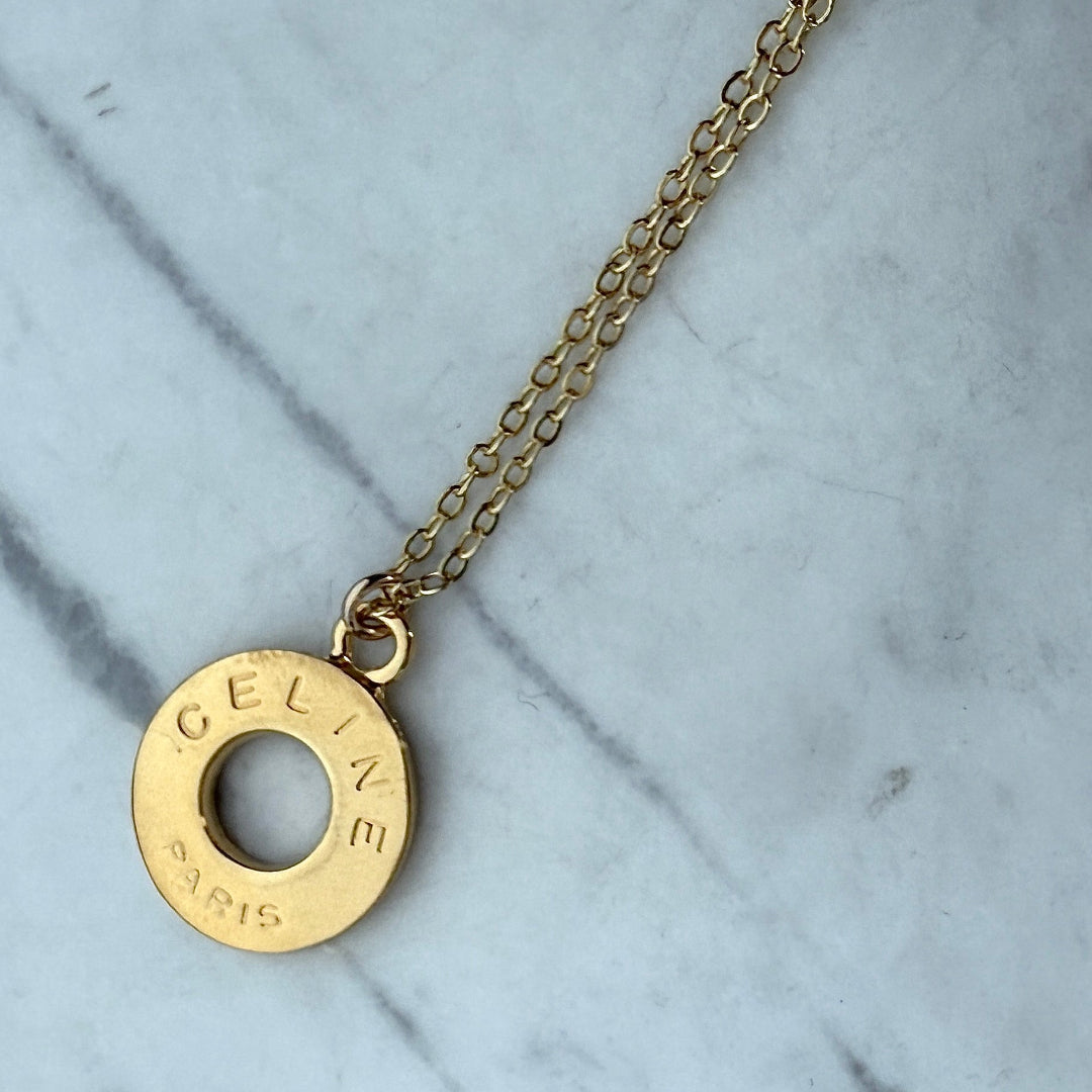 Medium Gold Stamped Necklace