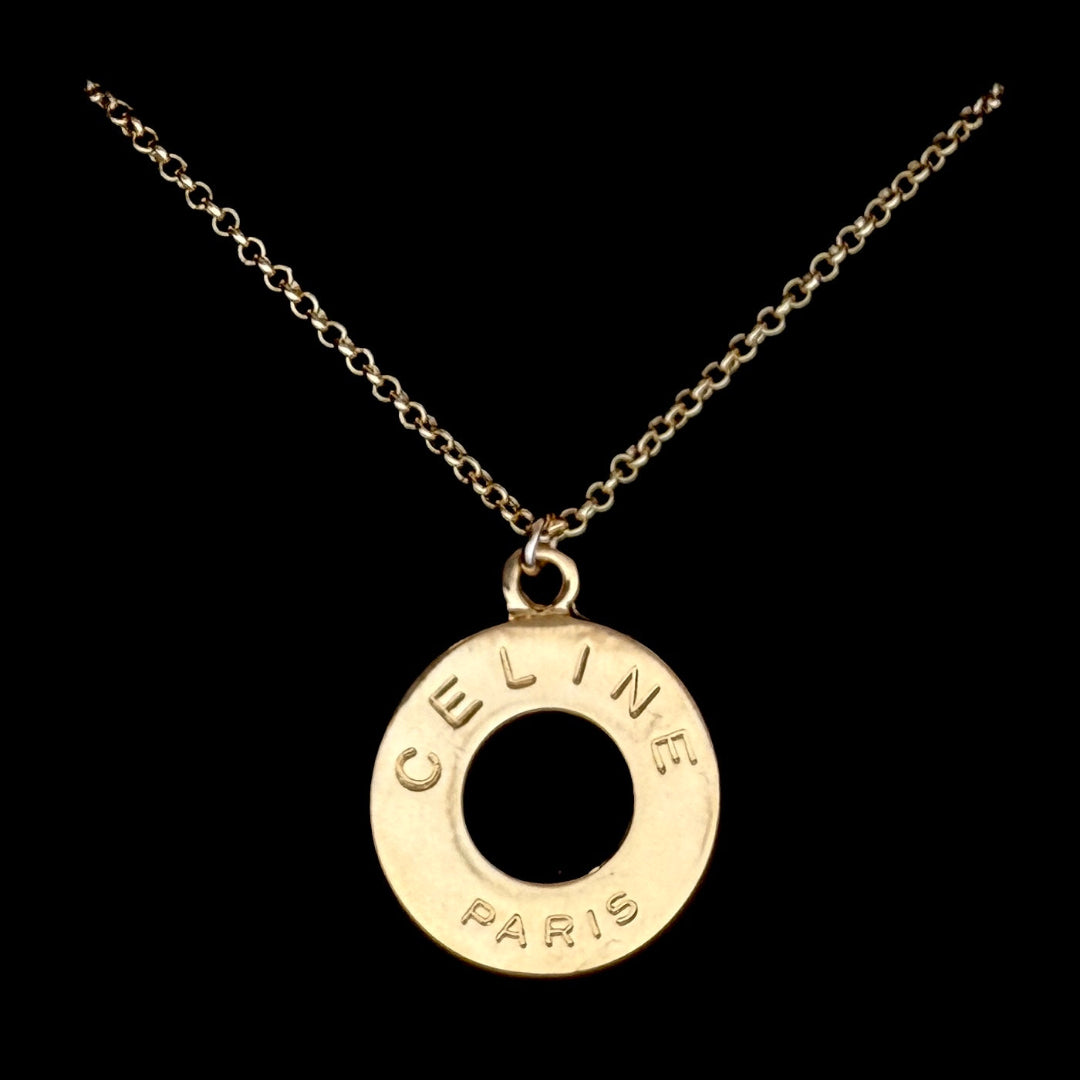 Large Gold Stamped Necklace
