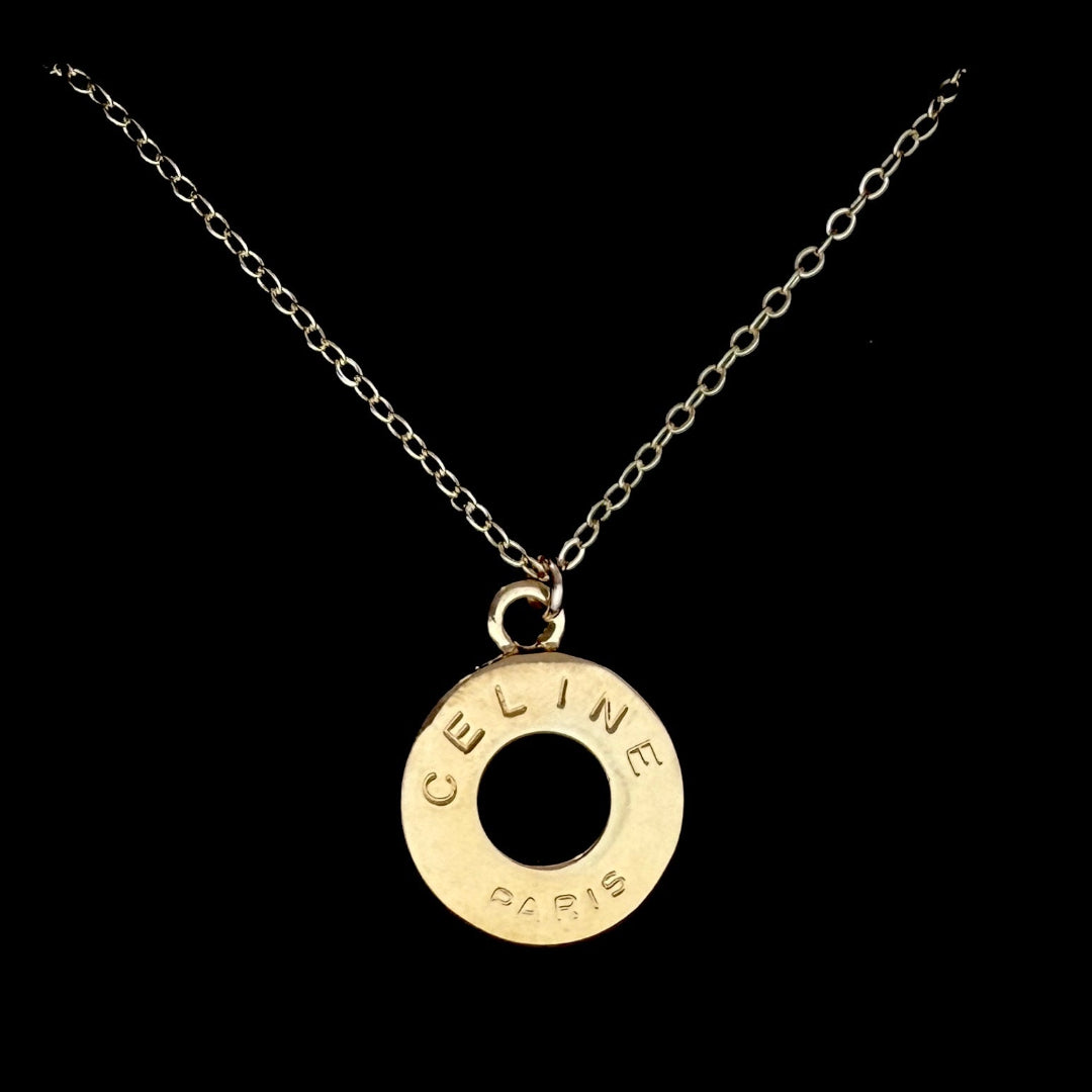 Medium Gold Stamped Necklace